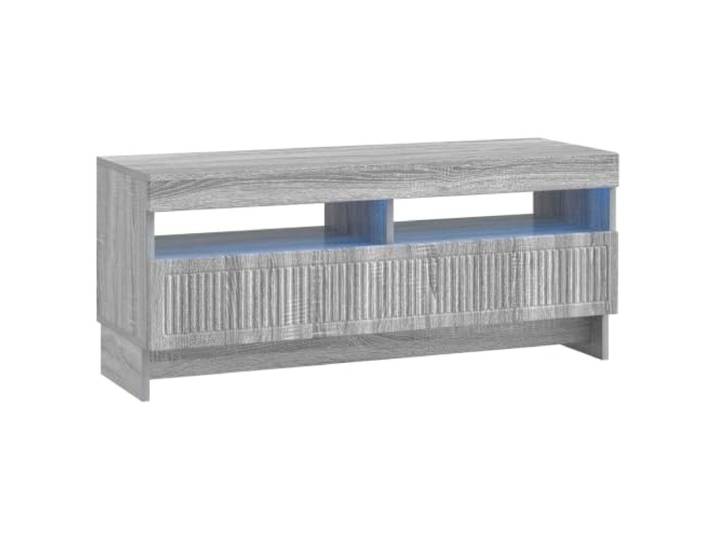 TV-Schrank Sonoma aus Holz mit umkehrbaren Türen in Grau Holztechnik, Sonoma grau, flexible LED-Leuchten, 90° umkehrbare Türen, großer Raum, Verwendung im Innenbereich