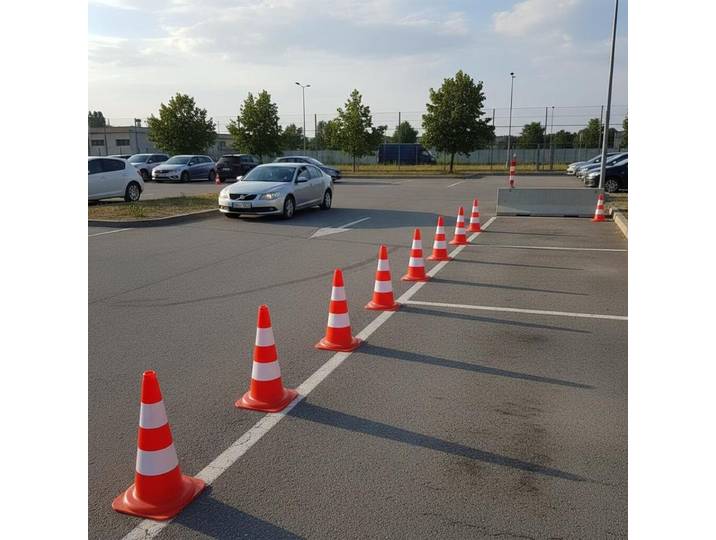 Cônes de signalisation réfléchissants 10 pièces 50 cm rouge et blanc, matériau PE haute visibilité pour parking et chantier