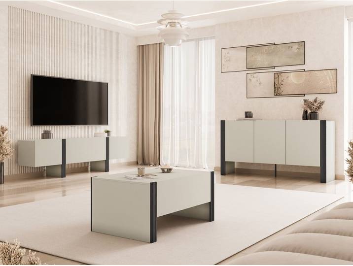 MIRJAN24 Wohnzimmer-Set Tore I, (3er-Set, TV-Lowboard, Kommode, Couchtisch), Topfscharniere mit gedämpftem Schließsystem