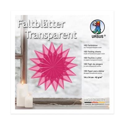 URSUS Faltblätter Faltblätter Transparentpapier, 14 x 14 cm, eosin, 100 Blatt