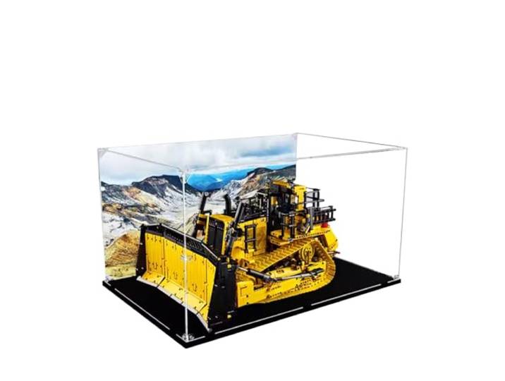 Vitrine für Lego Cat D11 Bulldozer 42131, staubdicht, UV-geschützt, passgenaue Vitrine, Geschenke für Lego-Liebhaber, Montageaufbewahrung (Thema B)