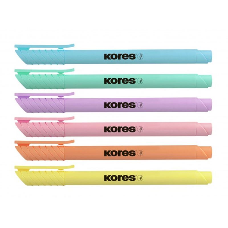 Kores Highliner Pastell Textmarker farbsortiert, 6 St.