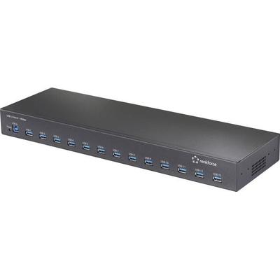 Renkforce RF-6677282 USB-Hub 13 Port USB-A USB 3.2 Gen2 10 GBit/s für industrielle Anwendungen, Rackmontage möglich