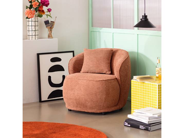 Sessel TENK Pink/Rosé Chenille Flonia 72 x 71 x 78cm
