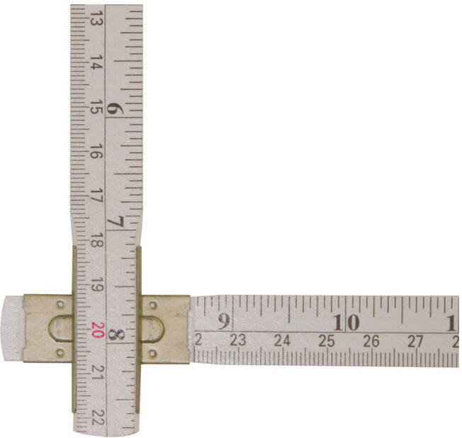 STABILA Règle pliante en bois Type 1607, 2 m, blanc, échelle mixte (métrique/impérial) (01133)