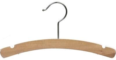 The Great American Hanger Company Arched Kids Top Hanger with Notches and Natural Finish