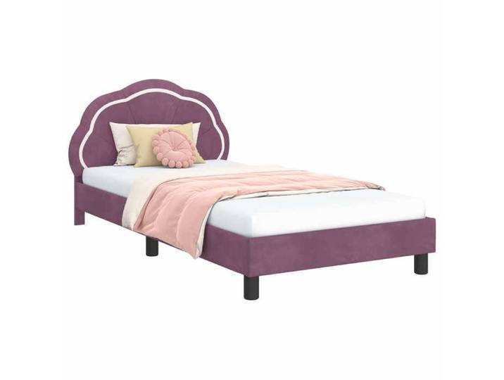 Pourpre Cadre de lit pour enfants avec tête de lit Violet 90x190 cm - Structure de lit LV114724