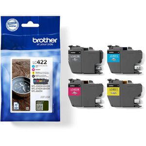 Brother Tinte LC-422VAL Value Pack, schwarz, cyan, magenta, gelb