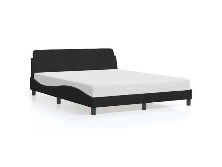 Noir Cadre de lit Dover noir 160x200 cm velours - Structure de lit LV112775