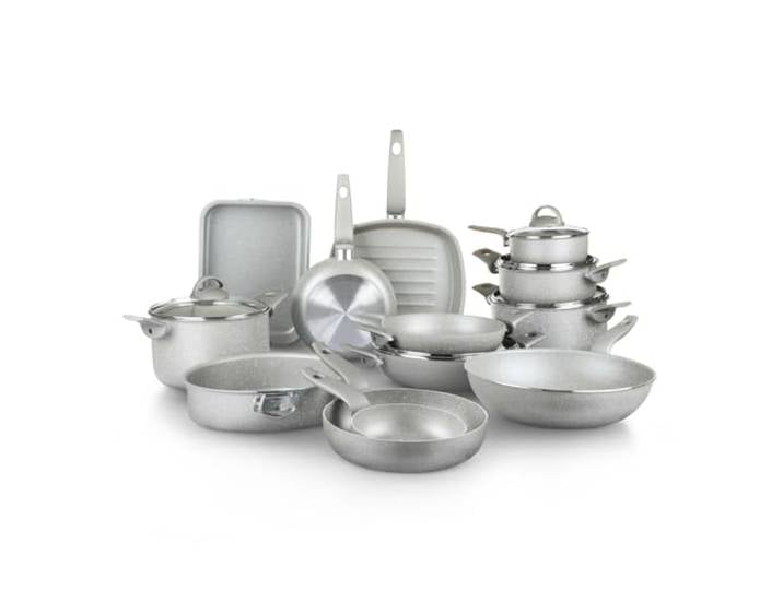 KASANOVA Topf-Set für herkömmliche Kochfelder, antihaftbeschichtetes Topf-Set, Kochgeschirr, gesundes Garen, schnelles und gleichmäßiges Kochen (18)