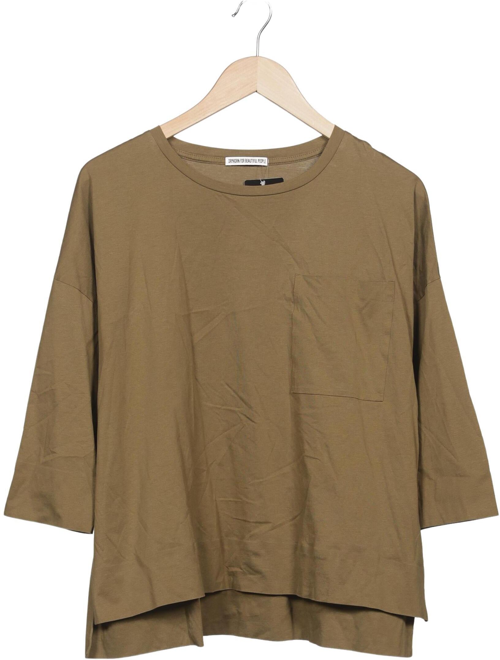 Drykorn Damen Langarmshirt, Grün, Gr. M, Baumwolle - Second Hand