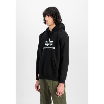 Hoodie ALPHA INDUSTRIES "Basic BL Hoodie", Herren, Gr. 3XL, schwarz, Obermaterial: 80% Baumwolle, 20% Polyester, regular fit, Sweatshirts Hoodie