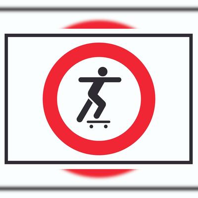 HB-Druck Skateboard fahren verboten Symbol Schild A5 (148x210mm)