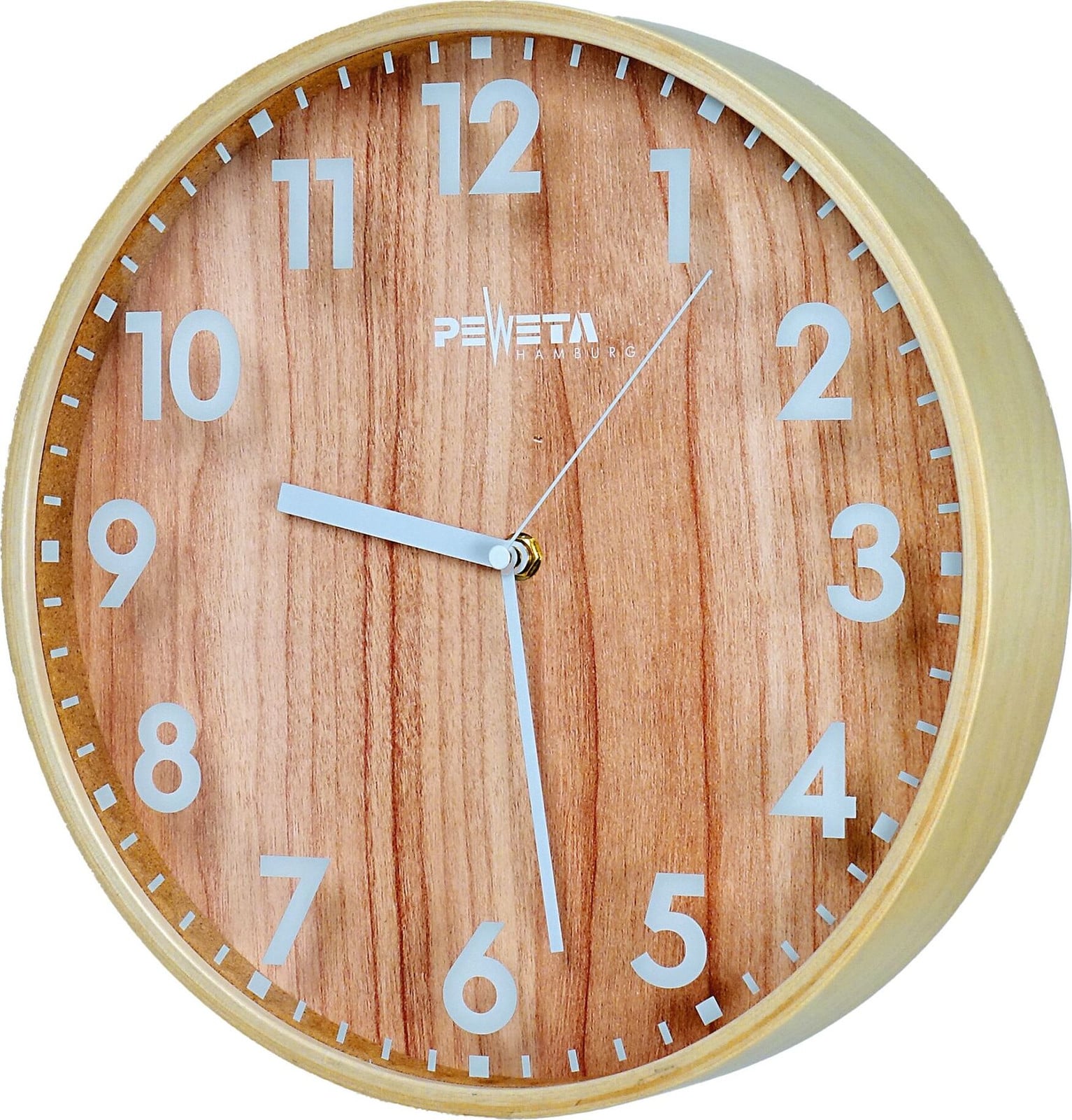 PEWETA Funkwanduhr bruin hout Ø 30,0 cm