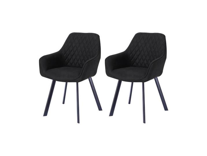 Mid.you Armlehnstuhl-Set, Anthrazit, Raute, Flachrohr, 56.5x83x63 cm, Esszimmer, Stühle, Esszimmerstühle, Esszimmerstühle-Set