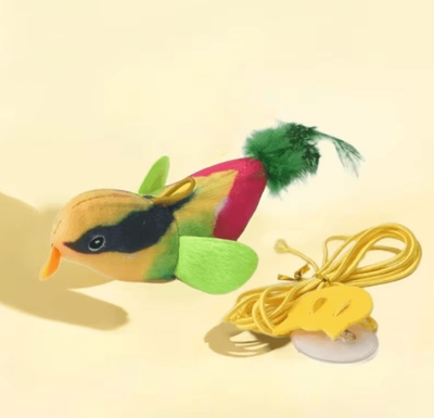 Inspire Curations ChirpyBird Interactive Wall Hanging Cat Toy green