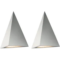 LED Außenwandlampe Wandleuchte Terrassenleuchte 220 Lumen Silber Edelstahl IP44 2er Set