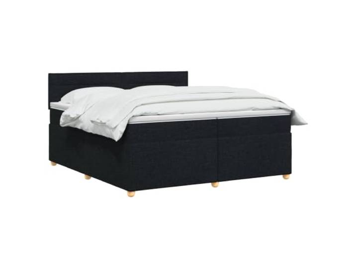 vidaXL Boxspringbett mit Matratze Schwarz 200 x 200 cm Stoff Angenehmer Komfort mit Höhenanpassung. Sorge für eine coole Stimmung mit integrierter Beleuchtung