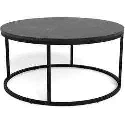 Actona »Spiro« Couchtisch rund Marmordekor Izmir schwarz 70x42x70 cm