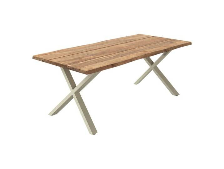 OUTLIV. Negara Gartentisch 200x100cm Edelstahl/Teak recycelt Baumkante Sand