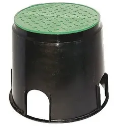 HEITRONIC Bodeneinbaudose Ø oben 25cm, Ø unten 31.5cm, mit 4 Ausgängen HEI-21035
