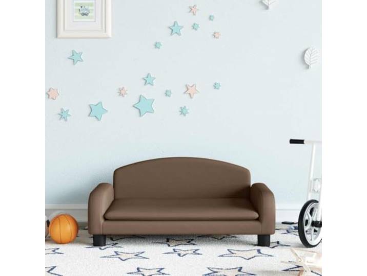 LPERTGFHU Kindersofa Braun, Mini Couch 70x45x30 cm, Sitzbank Kleinkinder Aus Schaumstoff & Kiefernholz, Stabil, Ohne scharfe Kanten
