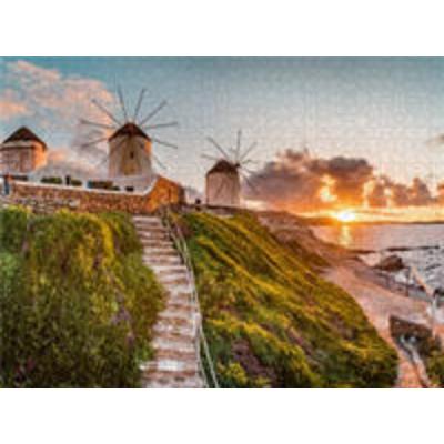 CALVENDO Puzzle Mykonos Windmühlen | 2000 Teile Lege-Größe 90x67cm Foto-Puzzle für glückliche Stunden