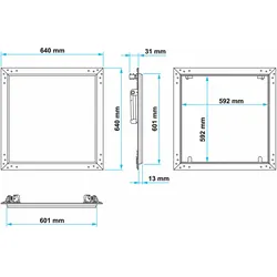 Revisionsklappe spachtelfrei, Schnappverschluss 600x600 mm