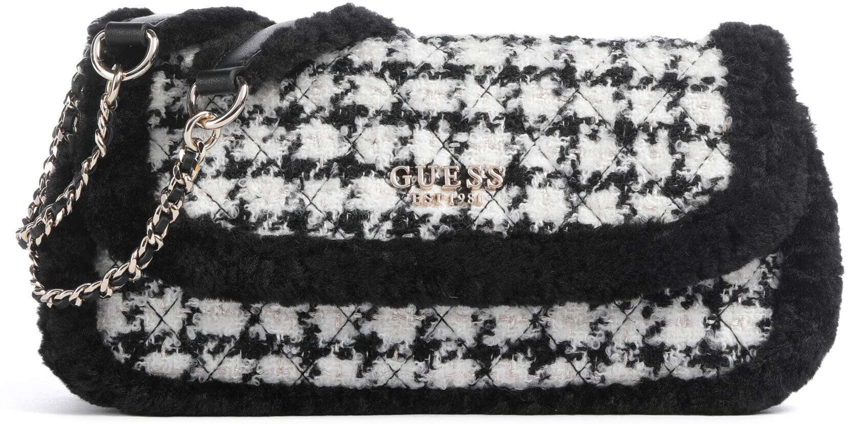 Guess Cristi Schultertasche, schwarz,weiß