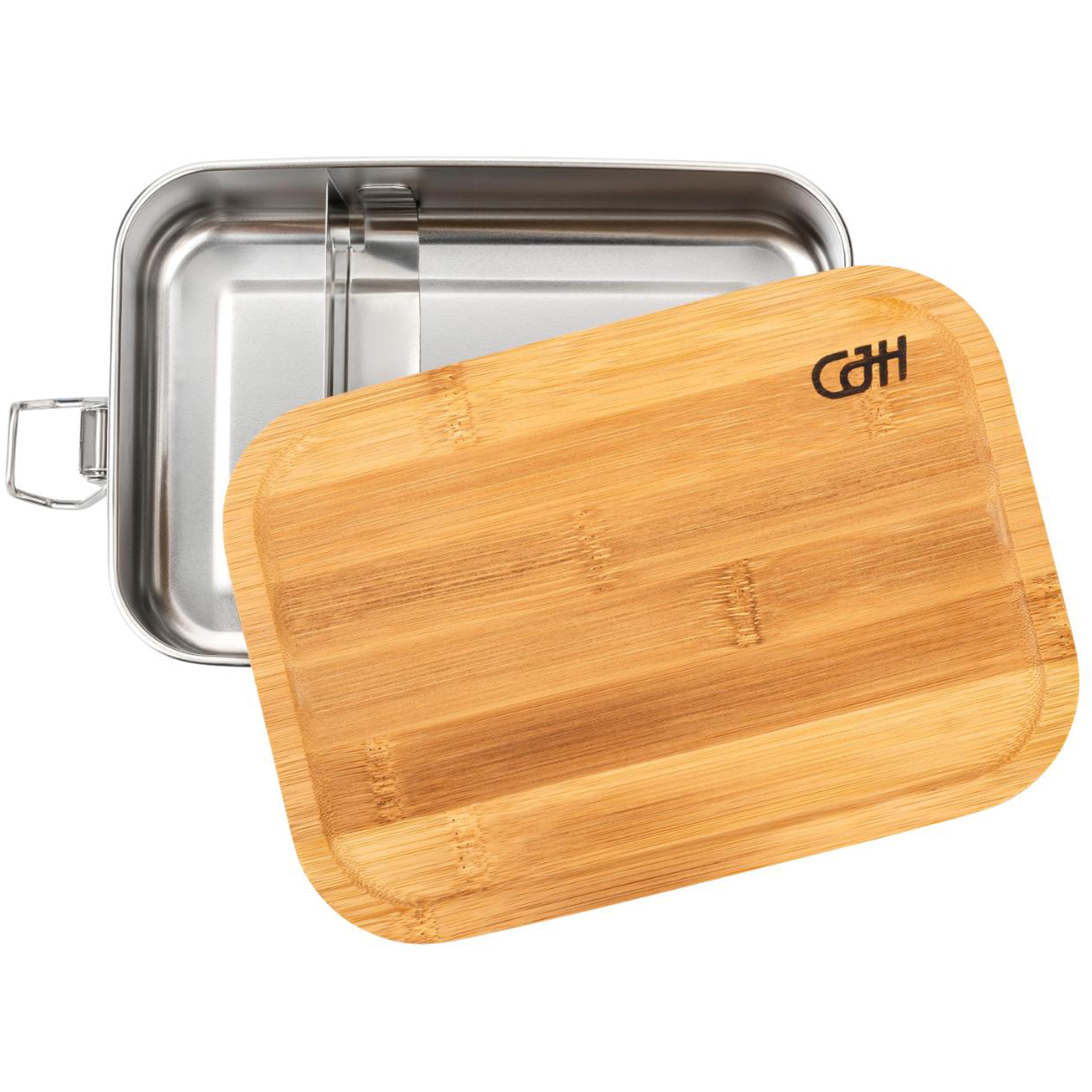Herbertz Edelstahl Fachteiler Lunchbox Brotdosen & Behälter orange Größe 1,4L Camping