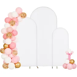 VEVOR Hochzeitsbogen, 3er-Set, 1,8/1,5/1,2 m, Hintergrundständer, Goldfarbener Metall-Ballonbogen mit Abdeckung, für Hochzeiten, Geburtstags-, Abschlussfeiern, Feste & Zeremoniendekorationen