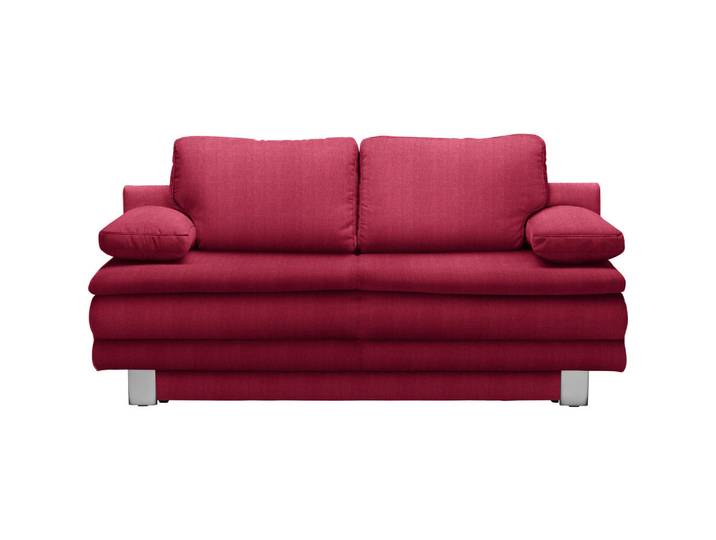 Novel Schlafsofa Bruno, Rot, Metall, Uni, 2-Sitzer, 194x96x86 cm, Fußauswahl, Stoffauswahl, Wohnzimmer, Sofas & Couches, Schlafsofas, Schlafsofas mit Bettkasten