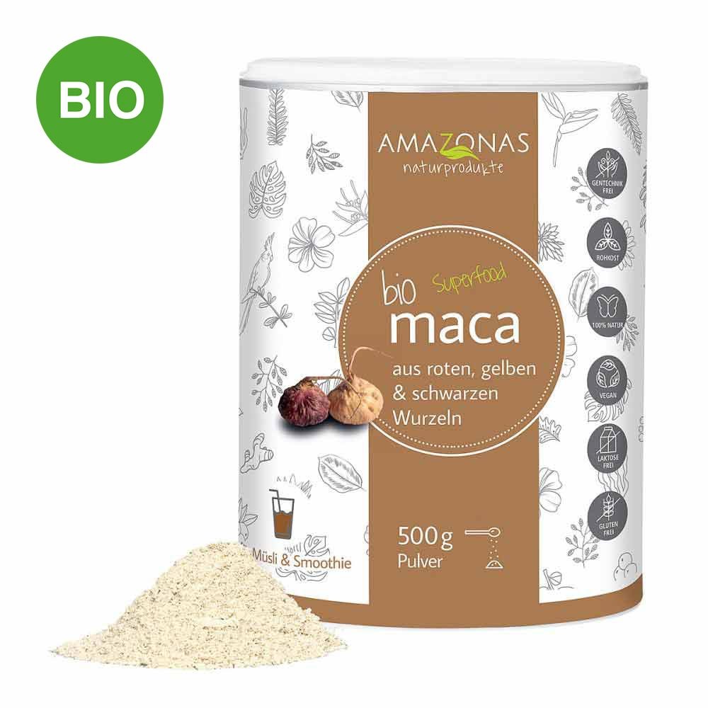 AMAZONAS Naturprodukte Handels GmbH Bio Superfood Maca 100% Pur Bio Pulver 04534715
