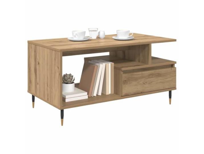 KTHLBRH Couchtisch Eiche 90 x 49 x 45 cm Modernes minimalistisches Design, ideal für Getränke und Zeitschriften, stilvoll für Wohnzimmer