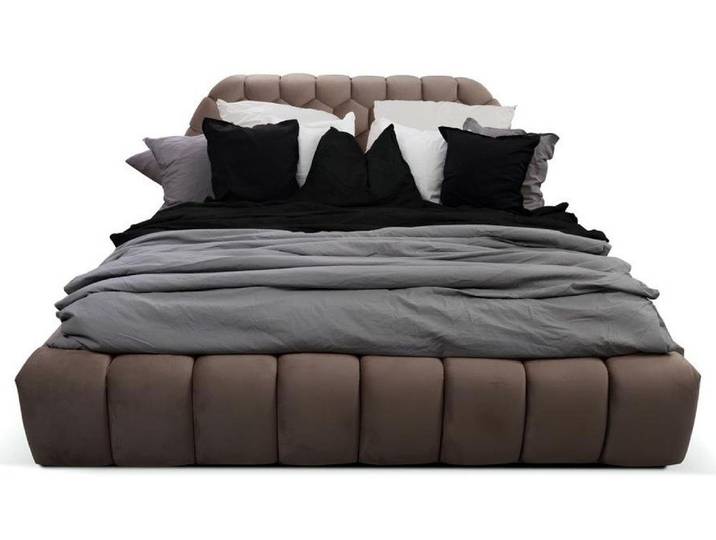 Xlmoebel Polsterbett Doppelbett in modernem Braun mit hochwertiger Holzverarbeitung (Bett), Hergestellt in Europa
