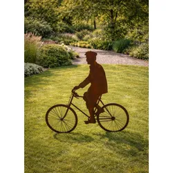Badeko Deko-Fahrradfahrer „Gustav“ in Edelrostoptik
