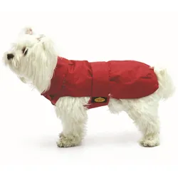 Fashion Dog Hundemantel mit Kunstpelz-Futter - Rot - 90 cm