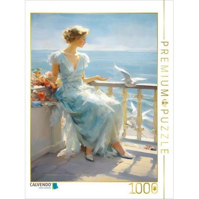 CALVENDO Puzzle Beim Füttern von Vögeln | 1000 Teile Lege-Größe 64x48cm Foto-Puzzle für glückliche Stunden
