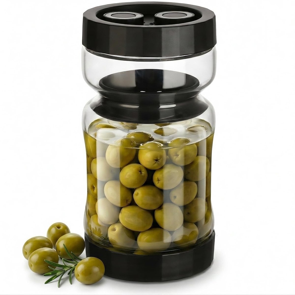 Omgoods Cucumber Glazen Pot voor Kimchi - 940 ml - Zwart