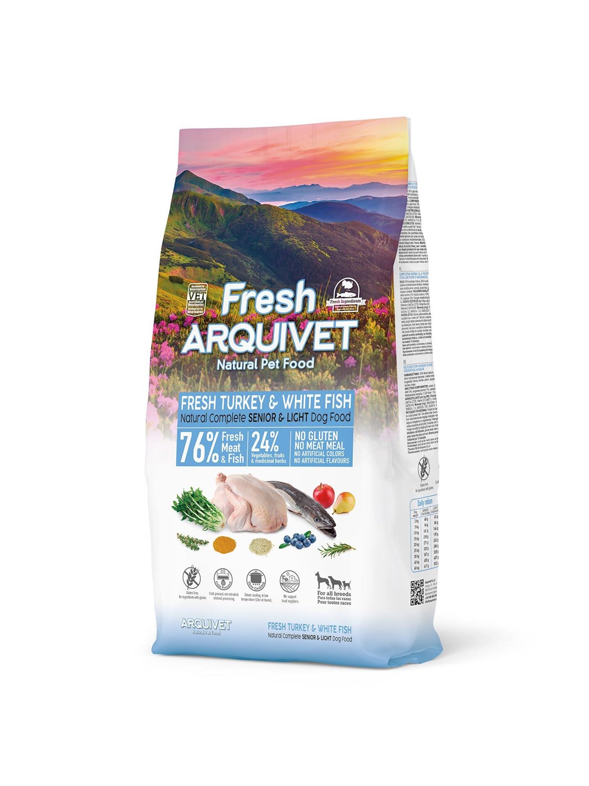 ARQUIVET Fresh Senior & Light Truthahn und Fisch - halbfeuchtes Hundefutter - 10 kg