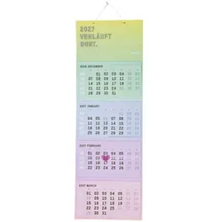 folia Monats-Wandkalender »Rainbow« 2027 mehrfarbig, 34x100 cm