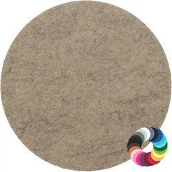 BIASTO - Premium Filz Untersetzer - rund 25cm - Farbe: natur-meliert (HF043). Design Glas-Untersetzer für Getränke, Tisch, Bar, Tasse, Vase