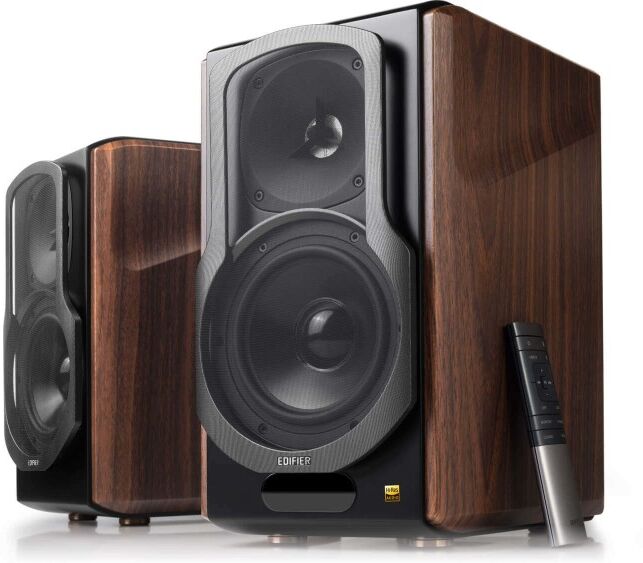 EDIFIER Bluetooth-Regallautsprecher S2000MKIII (holz/schwarz, Mit Display-Anzeige)