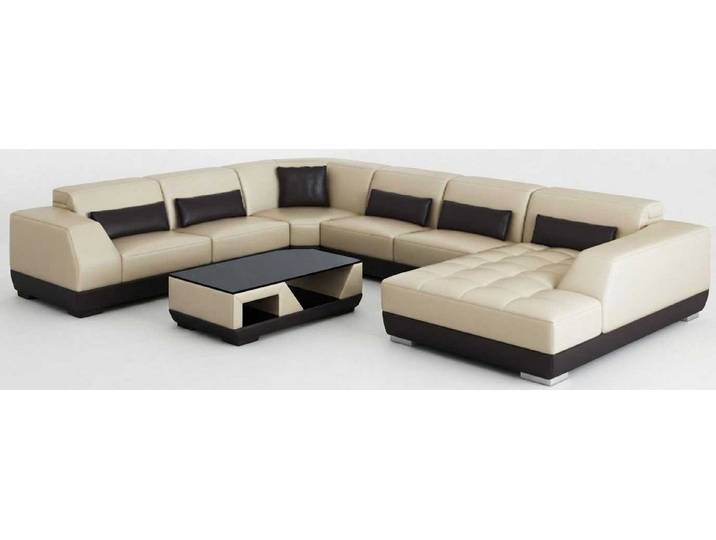 JVmoebel Wohnlandschaft Beiges Ecksofa U Form Wohnzimmer Wohnlandschaft Couchtisch Modern, 2 Teile, Special features