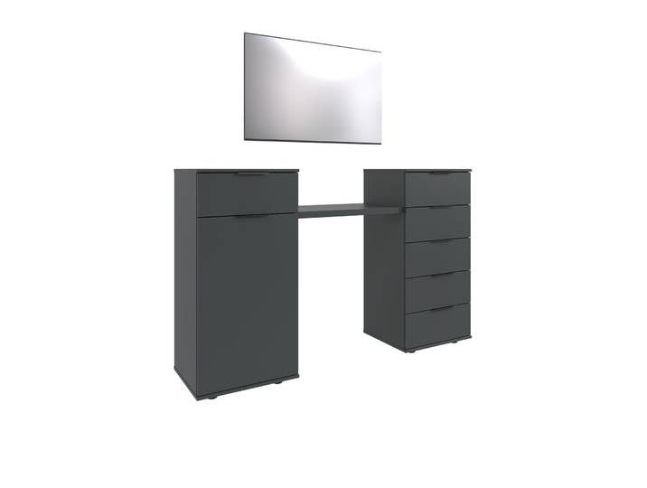 Schminktisch Metaa graphit Holz B 165 H 102 cm - Material: Holzwerkstoff - Schminktisch
