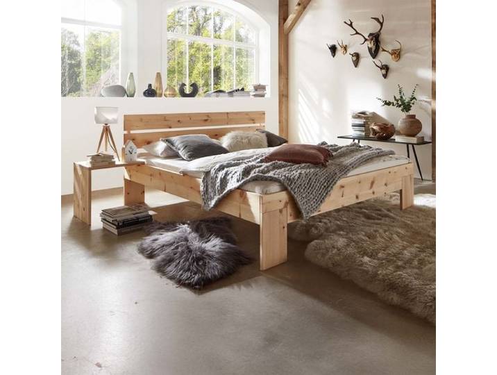 Bett Bondone Komfort Zirbe Massivholz 100x210cm höhenverstellbar