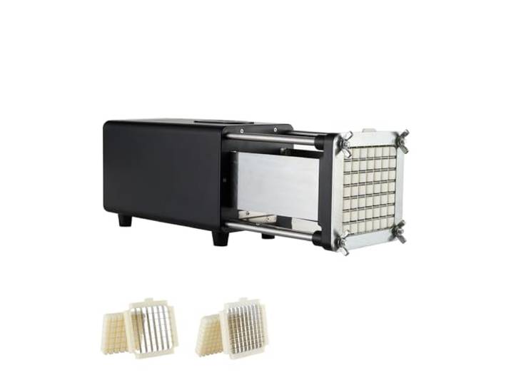VEVOR Coupe-Frites Électrique\, Coupe-Légumes Multifonction avec Lame en Acier Inoxydable de 12\,7 mm et 9\,5 mm\, Trancheuse de Pommes de Terre avec Pieds Antidérapants\, pour Concombres\, Carottes