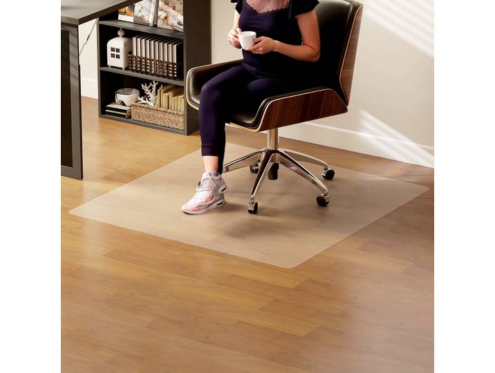 HOMCOM Tapis Chaise Bureau 120x120cm Plastique Transparent