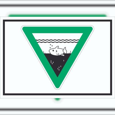 HB-Druck Laichzeit Laichschonbezirk Symbol Schild A0 Rückseite selbstklebend