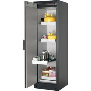asecos Gefahrstoffschrank Q-Classic 90, 30088, mit 4 Auszügen, Feuerwiderstand Typ 90, grau, (B/H/T) 59,9 x 196 x 62cm